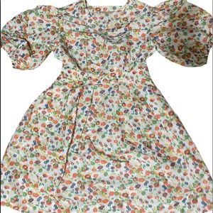 Tory Burch Tafetta Printed Sleeve Dress Tossed Confetti